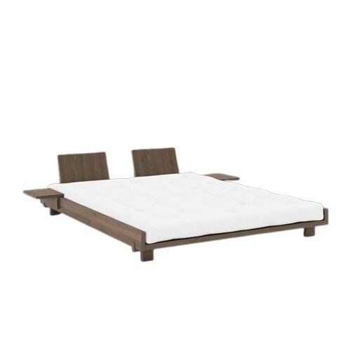 Social Sengeramme med 2 Ryggstøtter og Sidebord 160×200 Johannesbrunt