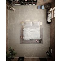 Social Bed Frame With 2 Backrests & Side Table 180x200 Carob Brown