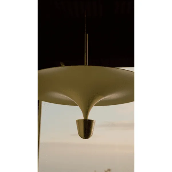 Kantarell Pendelleuchte Ø60 Aluminium/ Weiß