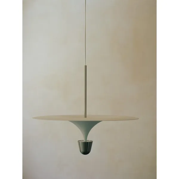 Kantarell Pendelleuchte Ø60 Aluminium/ Weiß