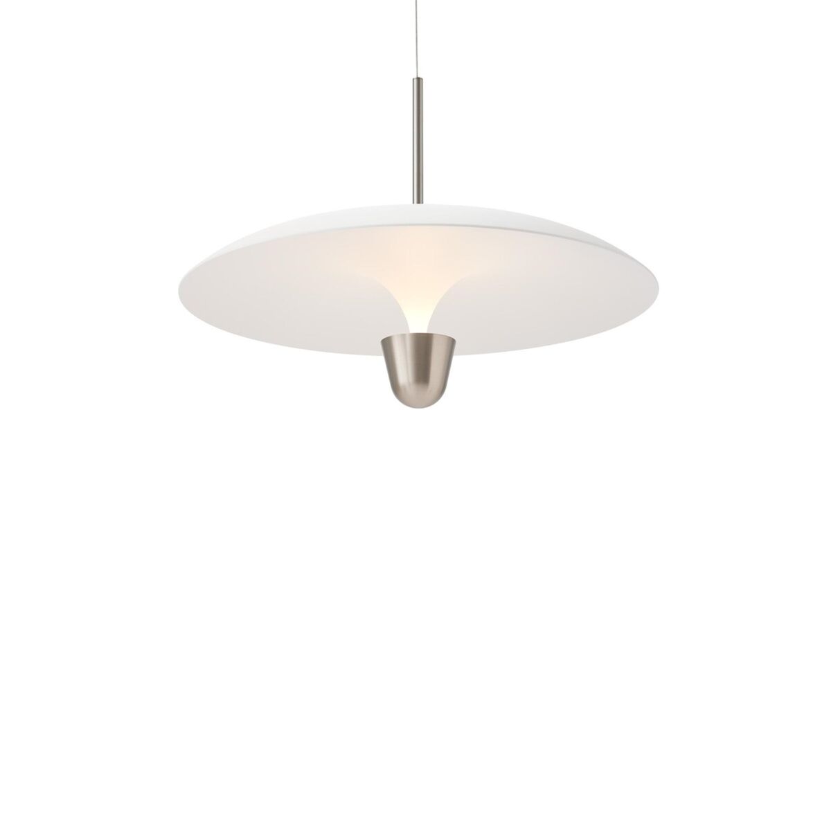 Kantarell Pendelleuchte Ø55 Aluminium/ Weiß