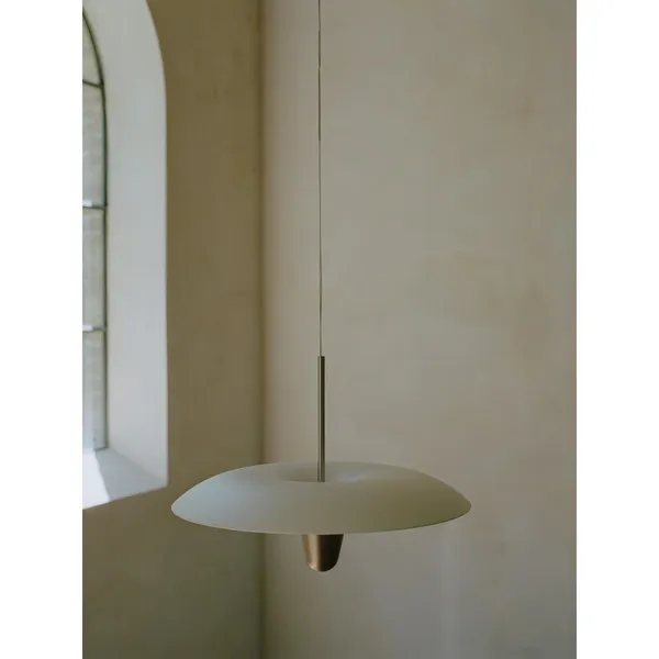 Kantarell Pendelleuchte Ø55 Aluminium/ Weiß