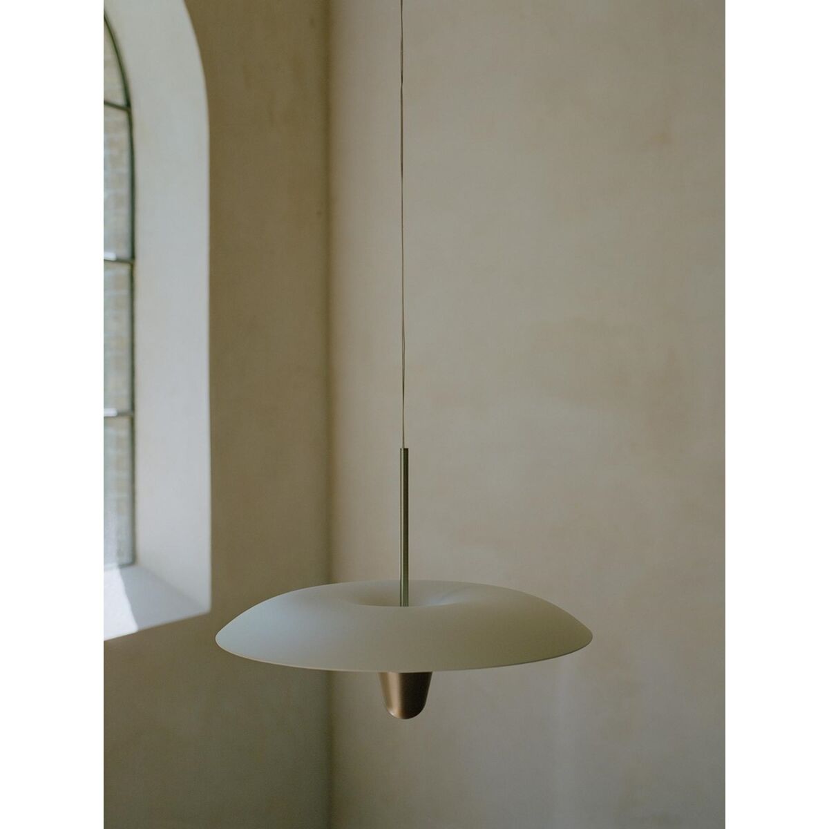 Kantarell Pendelleuchte Ø55 Aluminium/ Weiß