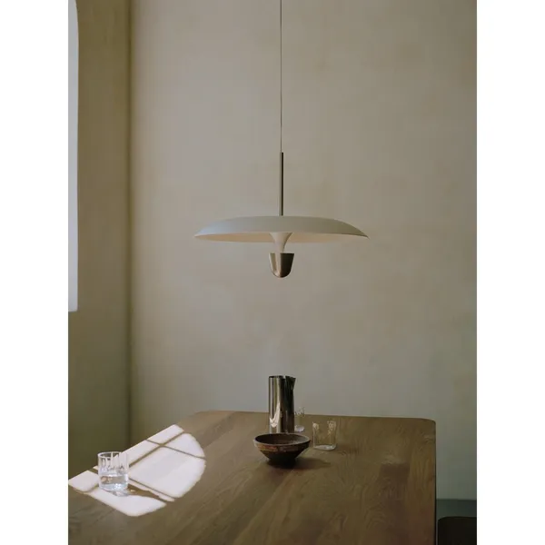 Kantarell Pendelleuchte Ø55 Aluminium/ Weiß
