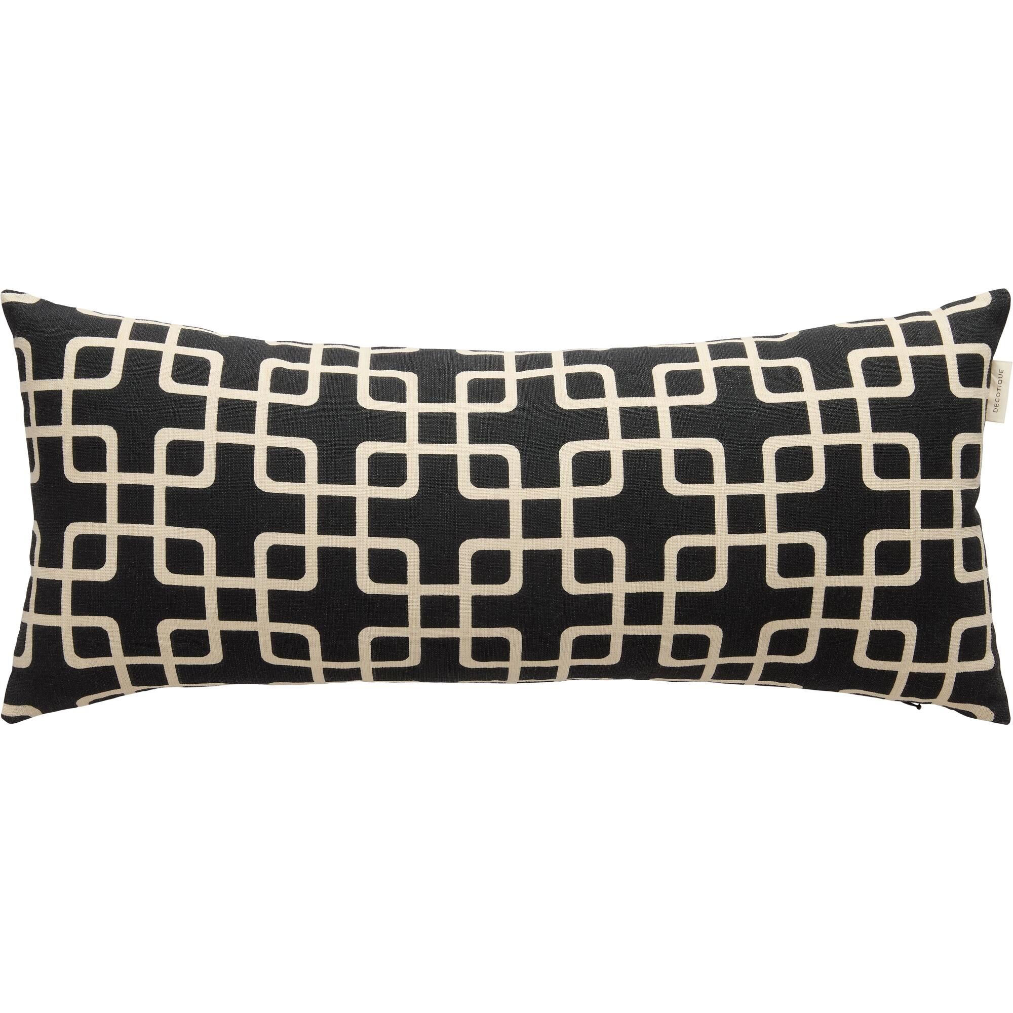 Coussin Élégance 30x70 cm Noir/ Blanc