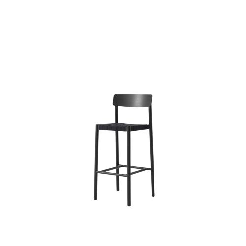 Betty TK15 Barstol Sortlakeret Ask/Sort Linnedflet