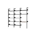 Rhomb IF1 &IF4 & IF5 Shelving Configuration G Lacquered Walnut/Anthracite