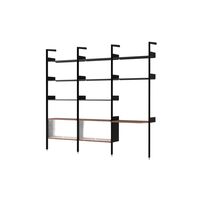 Rhomb IF3 &IF5 & IF6 Shelving Configuration J Lacquered Walnut/Anthracite