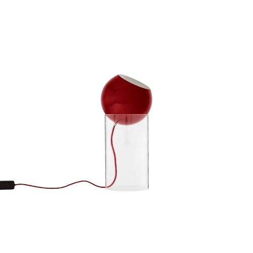 Lampadaire Topan VP14, acrylique Transparent /rouge vermillon