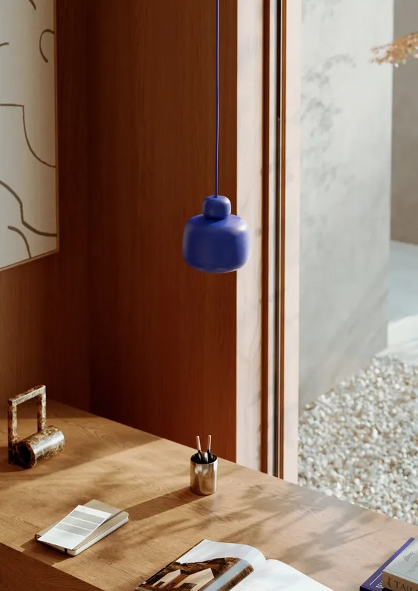 Stone Pendant Small Cobalt Blue