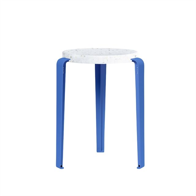 LOU Skammel Genanvendt Plastik Hvid/Azure Blue