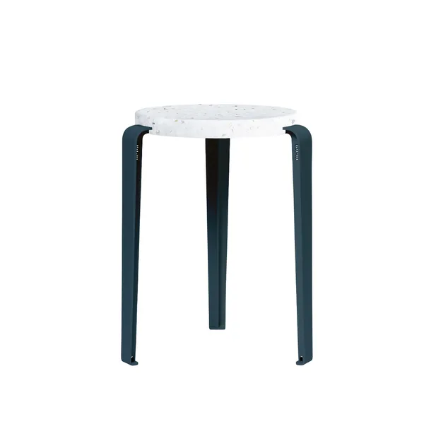 LOU Stool Recycled Plastic White/Midnight Blue