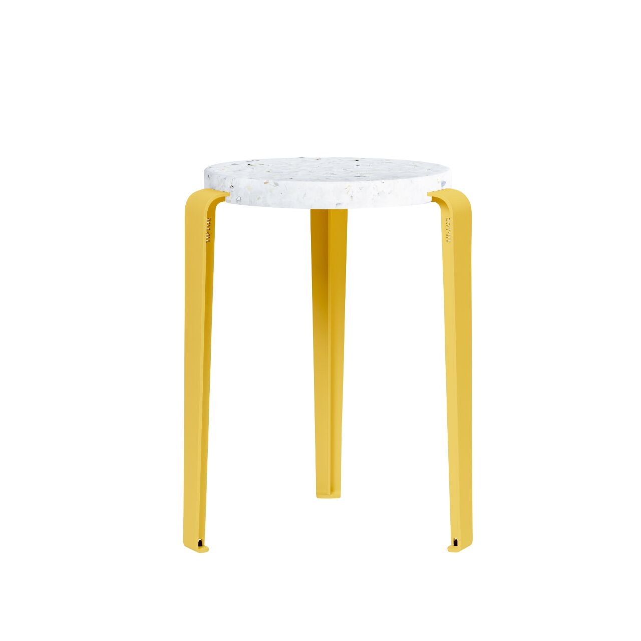 LOU Skammel Genanvendt Plastik Hvid/Brioche Yellow