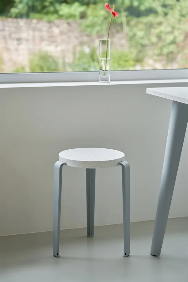 LOU Stool Recycled Plastic White/Brioche Yellow