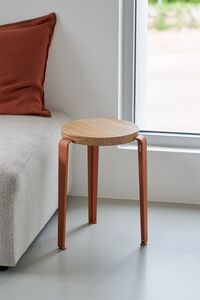 LOU Stool Recycled Plastic White/Brioche Yellow