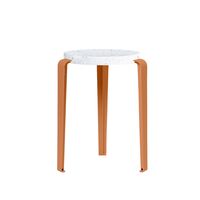 LOU Stool Recycled Plastic White/Tangerine Red