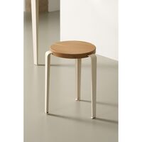 LOU Skammel Egetræ/Cream White