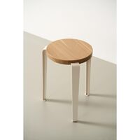 LOU Skammel Egetræ/Cream White