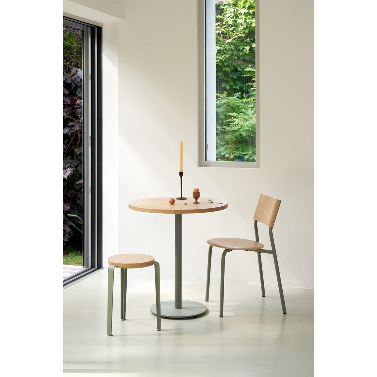 LOU Stool Oak/Brioche Yellow