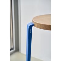 LOU Stool Stained Oak/Azure Blue