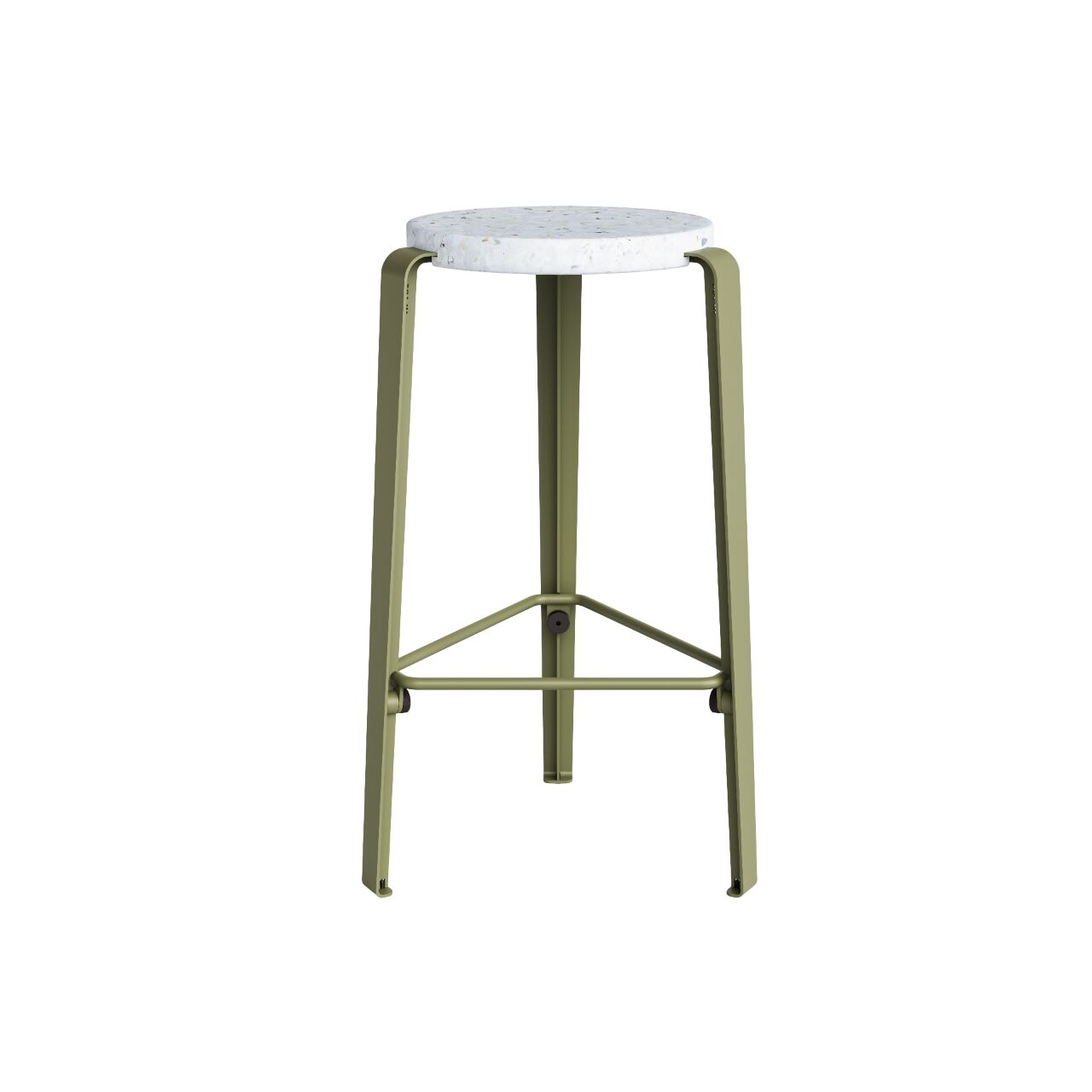 MI LOU Skammel Genanvendt Plastik Hvid/Khaki Green