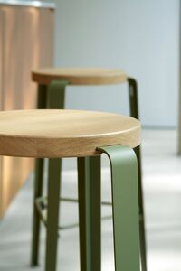 MI LOU Stool Recycled Plastic White/Khaki Green