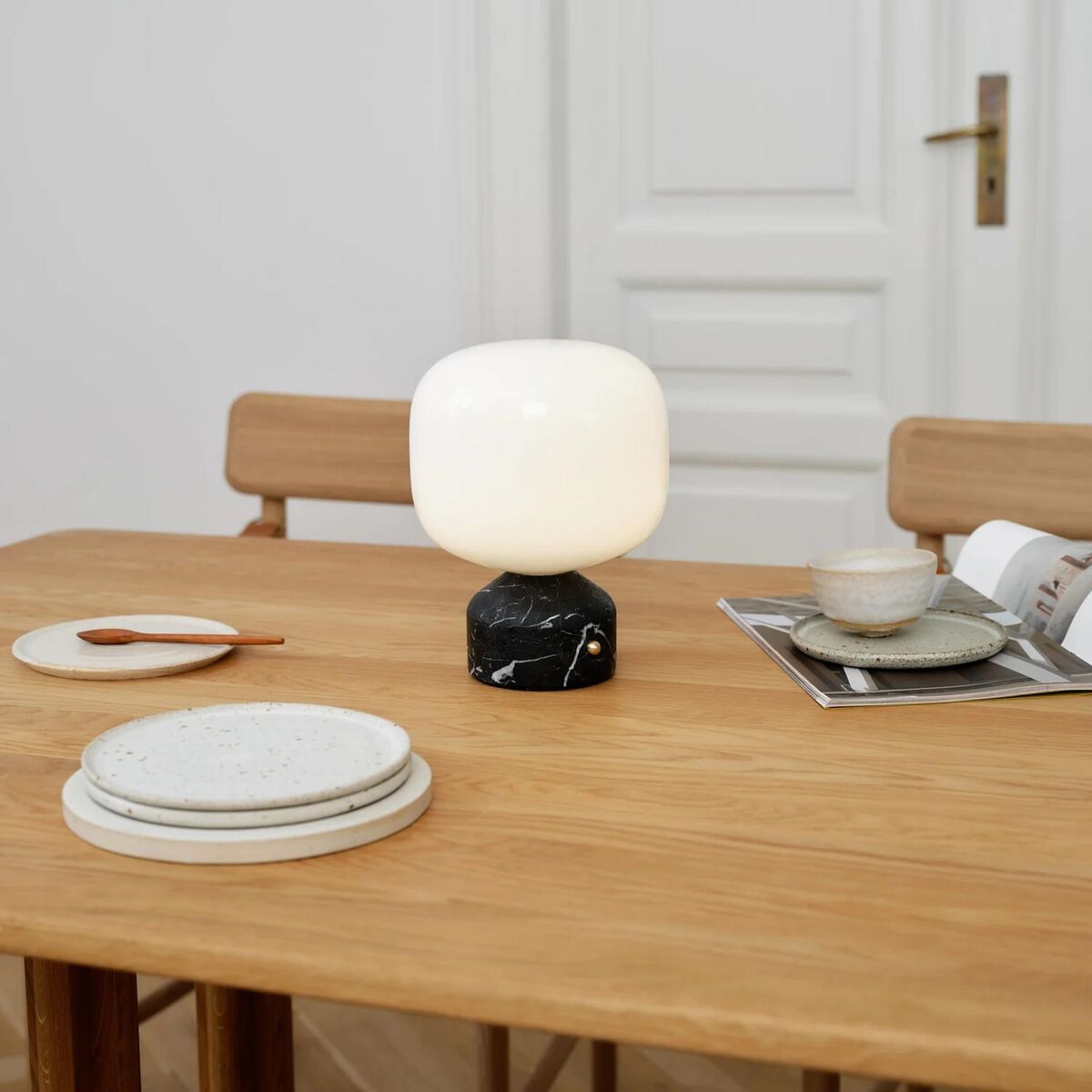 Meemo Transportabel Lampe Sort Marmor