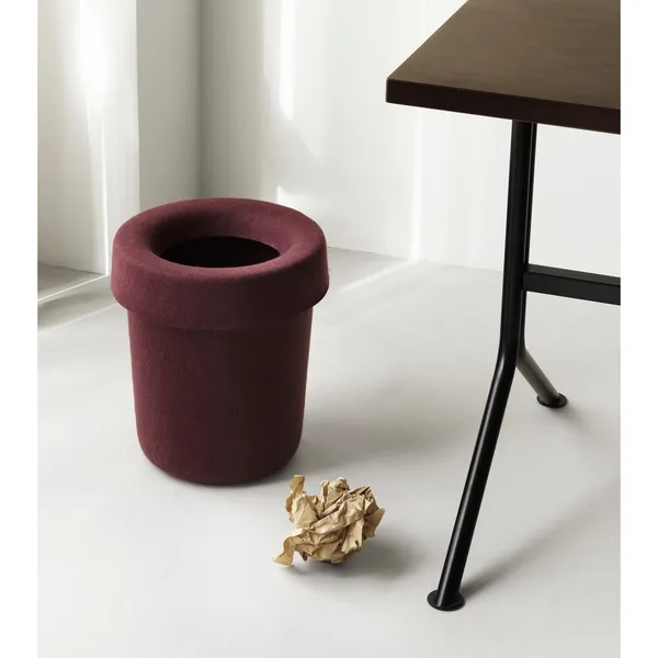 Hide Office Trash Can Burgundy
