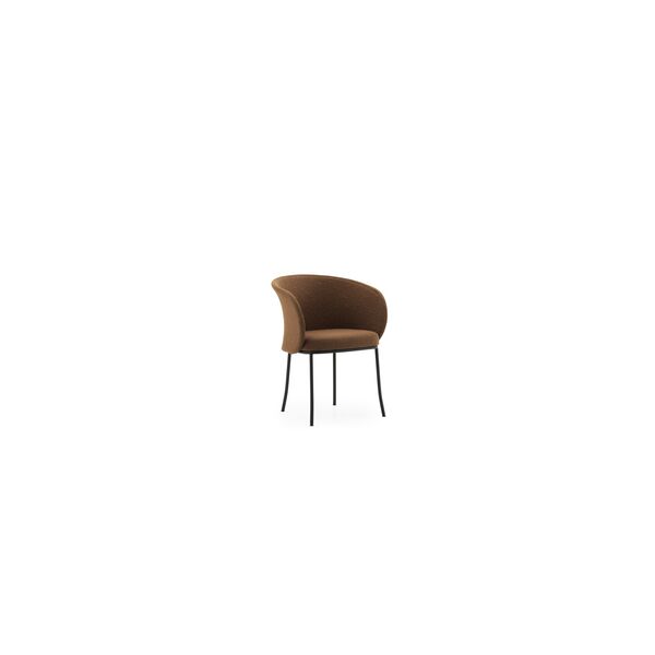 Chaise de Salle à Manger en Tricot Noir/Brandy