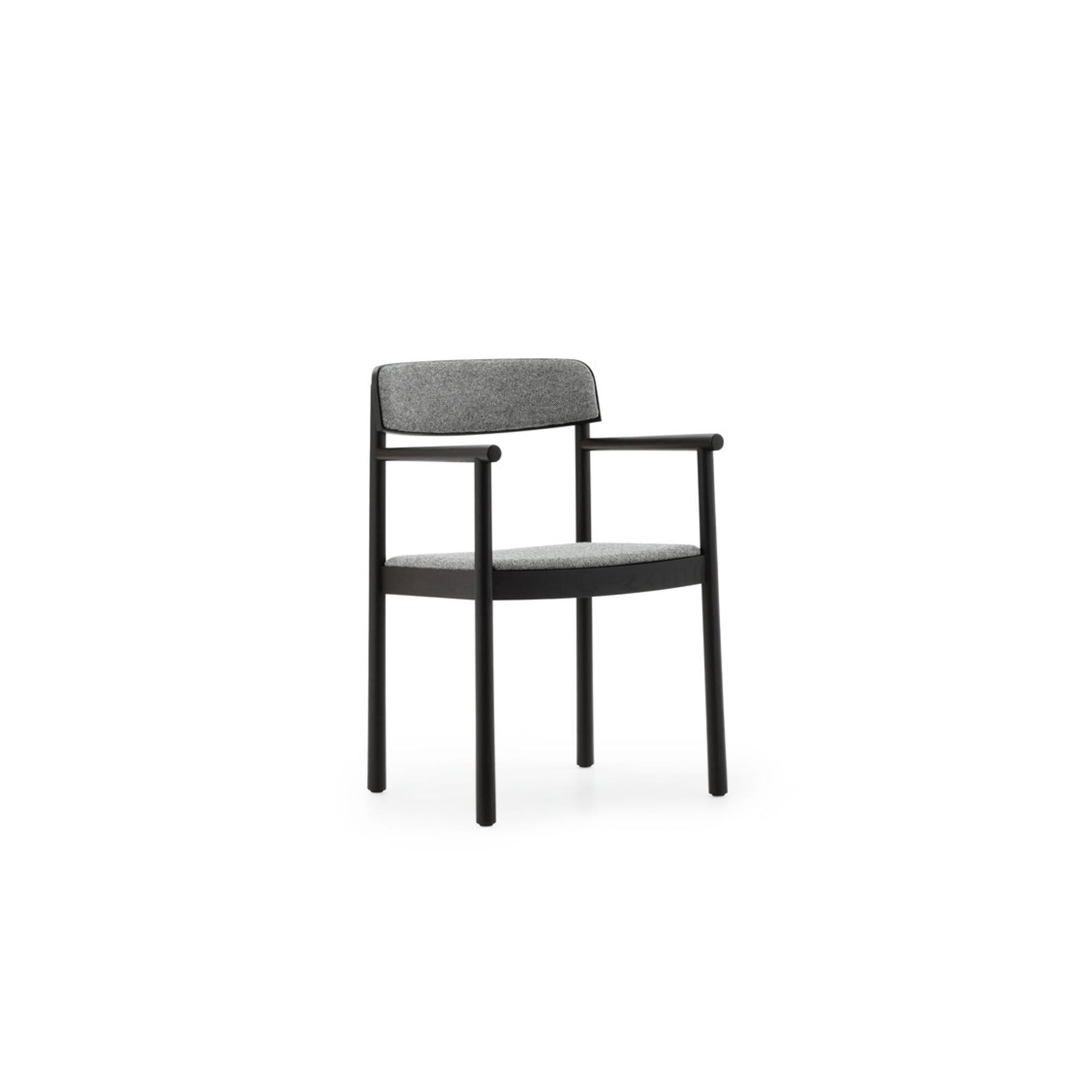 Timb Spisestol med Armlener Trukket Sort/ Hallingdal 166