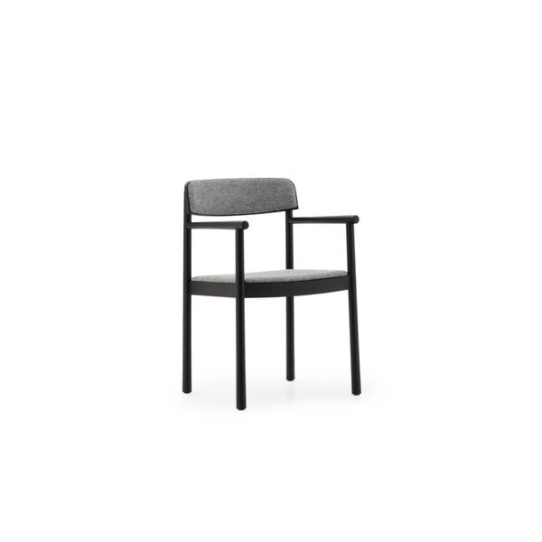Timb Spisestol med Armlener Trukket Sort/ Hallingdal 166