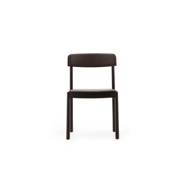 Timb Dining Chair Upholstered Brown/Chocolate Leather