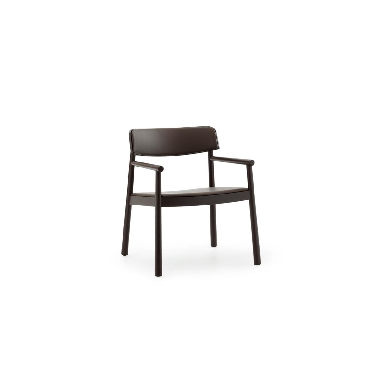 Fauteuil Timb en Cuir Brun/chocolat