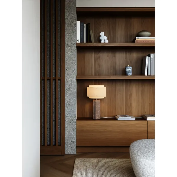 Takai Table Lamp Beige/ Marble