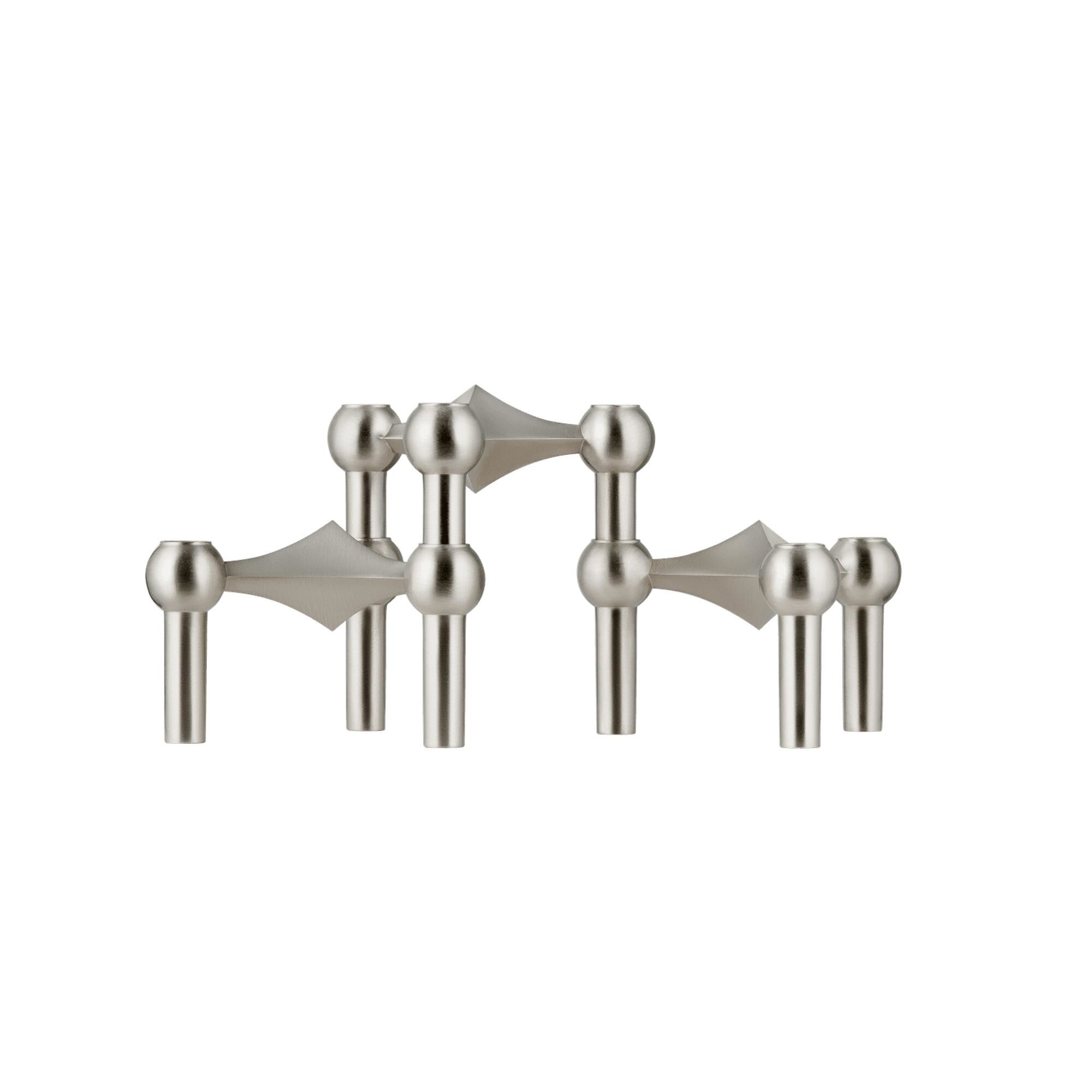 Candle Holder Set of 3 Brushed Chrome