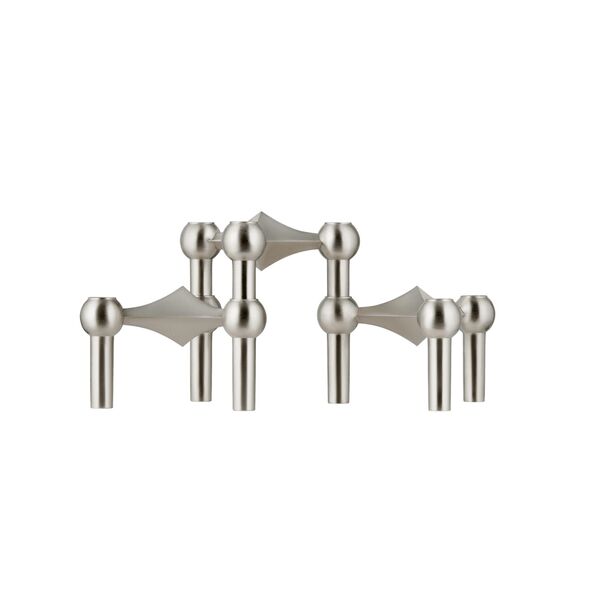 Candle Holder Set of 3 Brushed Chrome