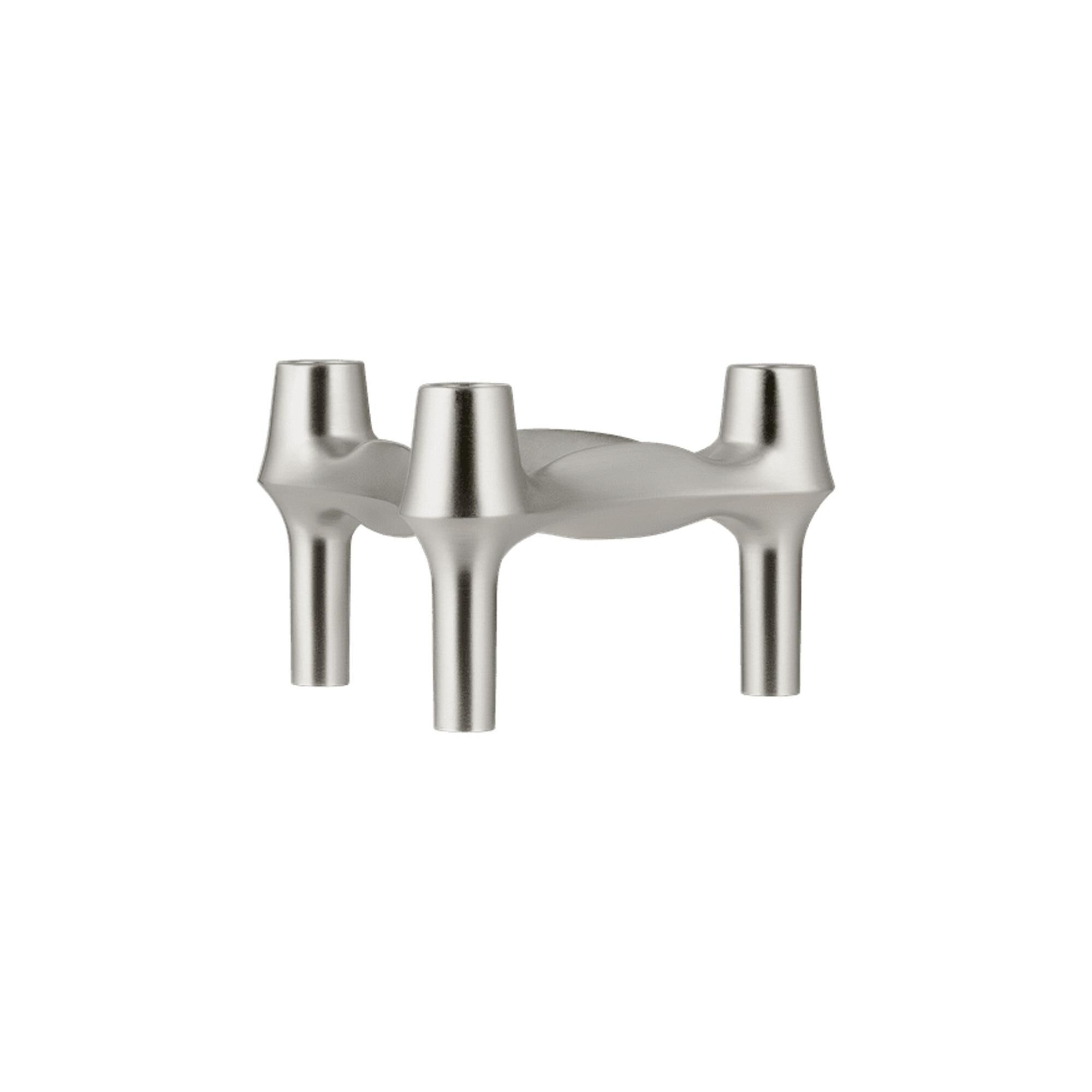 BMF Candle Holder H6.7 Brushed Chrome