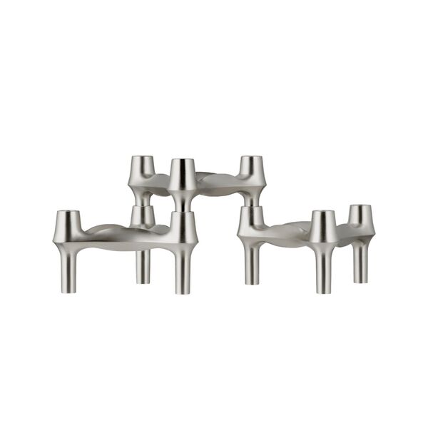 BMF Kerzenhalter-Set, 3er-Pack , Gebürstet Chrom
