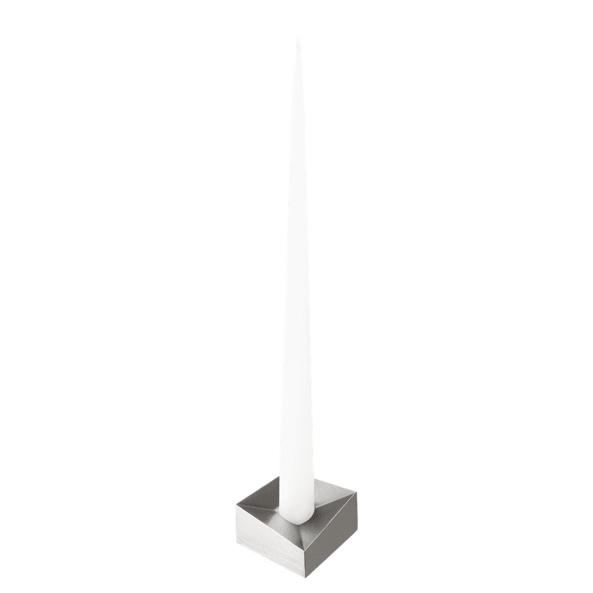 Reflect Candle Holder Large Brushed Chrome