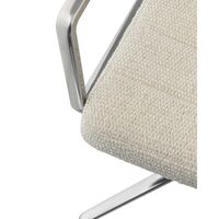 453 Svingstol med Gulvglidere Aluminium/ Bølget Off White/ Lysegrå