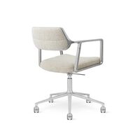 453 Swivel+ Drejestol Med Hjul Aluminium/Wavy Off White/Lysegrå