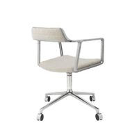 452 Swivel Swivel Chair With Wheels Aluminum/Wavy Off White/ Light Gray