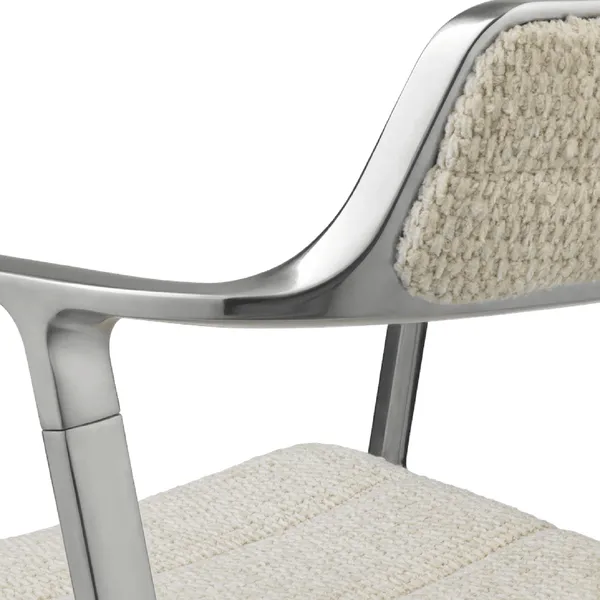 452 Swivel Swivel Chair With Wheels Aluminum/Wavy Off White/ Light Gray