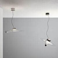 Bascula Pendant Brushed Nickel/ Red