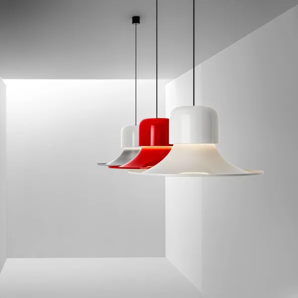 Campana Pendel Glossy Gray/Rød