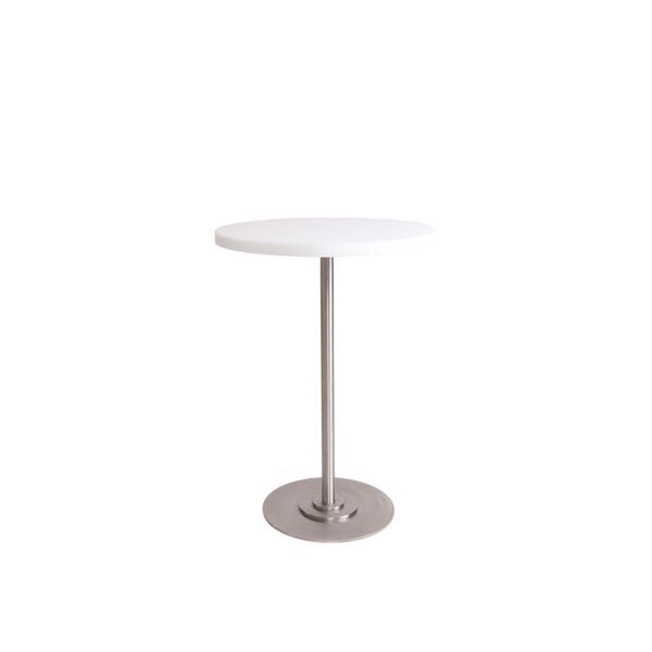 Table 57 Esstisch Ø55 Weiß/Edelstahl