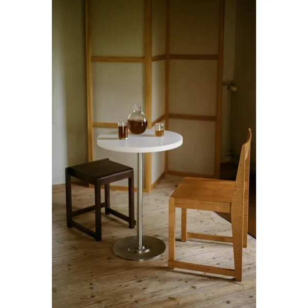 Table 57 Dining Table Ø55 White/Stainless Steel