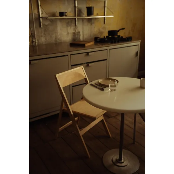 Table 57 Dining Table Ø55 White/Stainless Steel