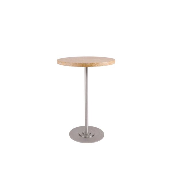Table 57 Esstisch Ø55 Gelber Kalkstein/Edelstahl