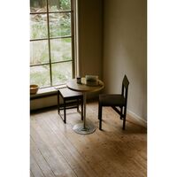 Table 57 Dining Table Ø55 Yellow Limestone/Stainless Steel
